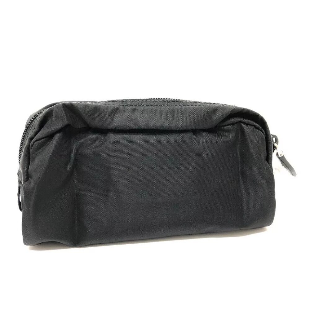 PRADA Triangle logo Makeup pouch Cosmetics Pouch Nylon Black - Picture 3 of 8